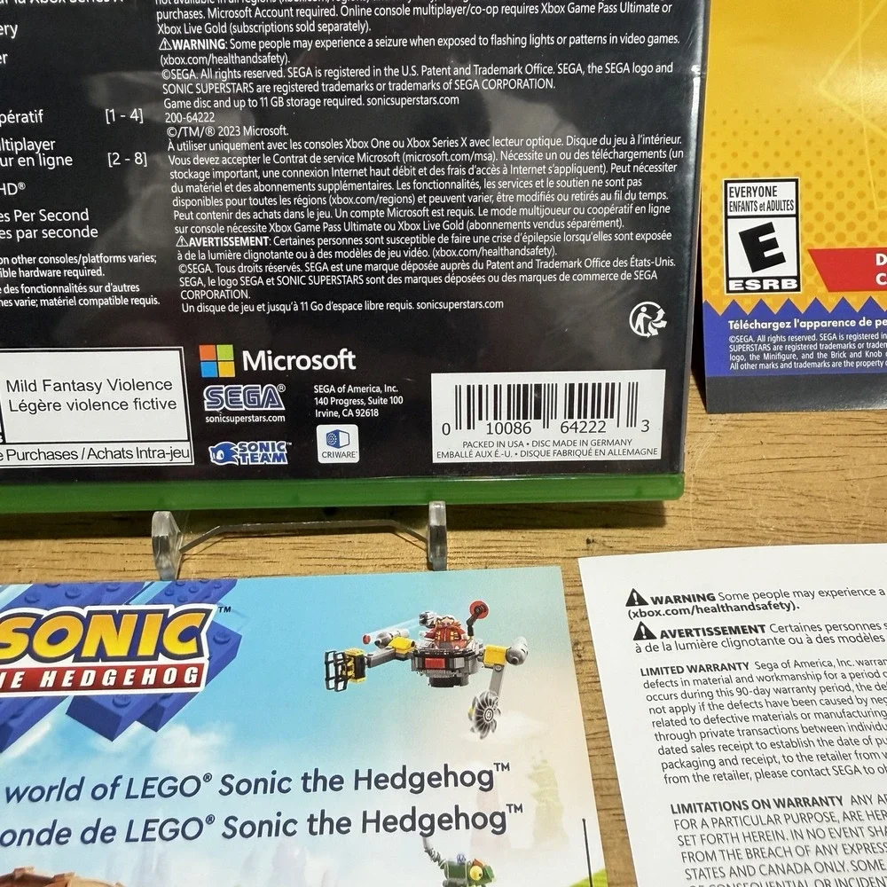 Sega Sonic Superstars Xbox Series X Xbox One Video Game CIB 2023 0010086642223